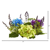 Hydrangea Artificial Arrangement Candelabrum