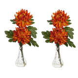 Mum w/Bud Vase Silk Flower Arrangement (Set of 2)