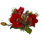 Red Magnolia & Pine Candelabrum